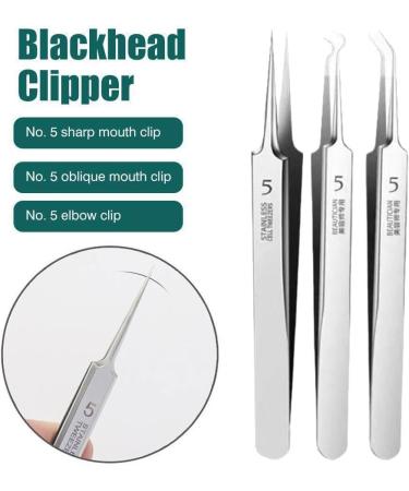 Blackhead Remover Tweezers Ultra-fine No.5 Acne Blackhead Removal Tweezers Acne Pimple Blemish Extractor Curved Needle Clip Tool Face Skin Care Tool Beak Clip - Buy Online on GoSupps.com