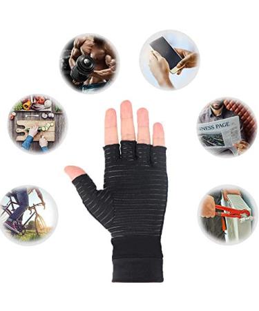 Copper Arthritis Gloves - Compression Gloves for Hands and Fingers Rehabilitation - Size Large (1 Pair), Black - Arthritis Relief for Women Men - Reduce Hand Pain, Swelling, Carpal Tunnel - Buy Online on GoSupps.com