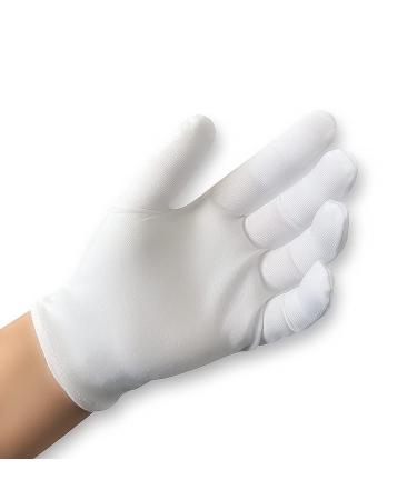 3 Pairs (2 Gloves) - Gloves Legend White Cotton Gloves for Dry Hand Cotton Cloth Eczema Nighttime Moisturizing Gloves - Stretchable Women Size