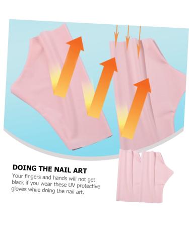 FRCOLOR 4 Pairs Ice Silk Nail Gloves fingerless protection gloves anti UV hands gloves UV gloves for nails gel manicure gloves manicure gloves UV protection Anti-UV sleeve Nylon Miss - Buy Online on GoSupps.com