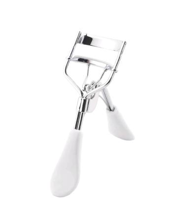 Eyelash Curler with Silicone Pad Stainless Steel Ergonomic Handles Strong Grip Long Lasting Perfect Curls & Lash Lifting Enlarges Eye Shape for All Eye Types Pro Makeup Tool for Women & Girls (White)