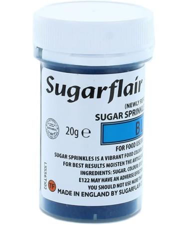 Sugarflair Colours Sugar Sprinkles - Blue - E171 Free - Colourful Cake Decorations Sprinkle Some Fun With Vibrant Edible Glittering Sugar Pieces For Cupcakes Cakes and Desserts - 20g - Buy Online on GoSupps.com