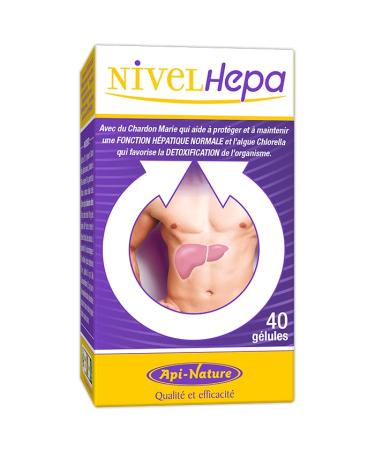 Nivelhepa 40 Capsules | Milk Thistle Artichoke Extract Choline Chlorella SAMe and Glutathione | Liver Protection and Detoxification | Liver Detox Api-Nature