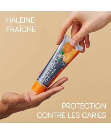 Biomed Fresh Citrus Toothpaste 3x100g - Fluoride-Free Anti-Plaque Fresh Breath & Healthy Gums - Buy Online on GoSupps.com