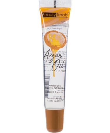 GenericArgan Oil Lip Gloss by Beauty Treats Infused with Soothing Argan Oil Extracts and Moisturizing Vitamin-E  .63oz  CLEAR  None  Composite Tube  .63 Ounce under 5 Inch in length