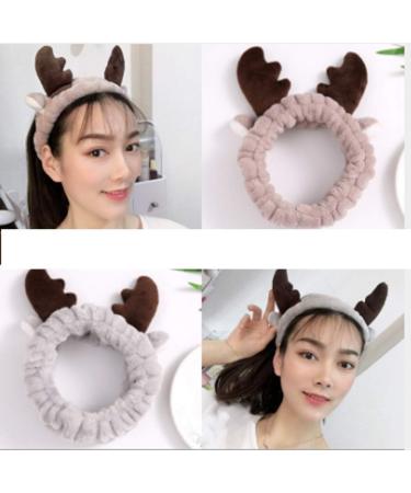 Makeup Headbands for Washing Face Elastic Coral Fleece Hair Band Facial Headband Make Up Wrap Head Band (coffee) - Buy Online on GoSupps.com