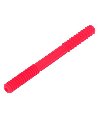 Hollow Teething Tube Safe Teething Tube Soft Bright Color Flexible for Home for Infant (Red)