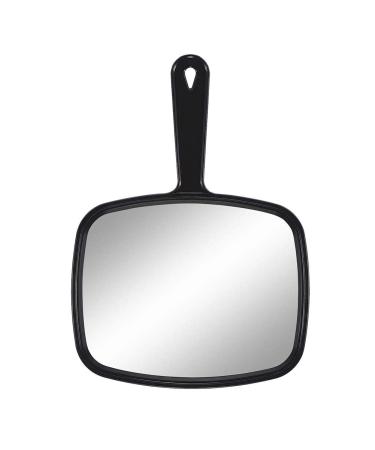 Naugust Hand Mirror - Salon Hairdresser Hand Held Mirror Black Handheld Plain Mirror with Handle Handheld Makeup Mirror for Hairdressing and Beauty(31 x22cm)