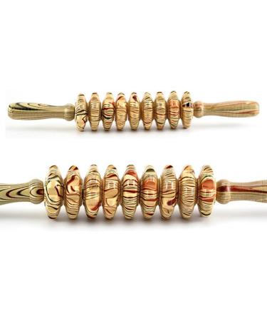 HUPYOMLER 9-Wheel Wooden Abdominal Massage Roller | Muscle Relaxation & Anti-Cellulite Acupuncture Massager - International Shipping Available - Buy Online on GoSupps.com