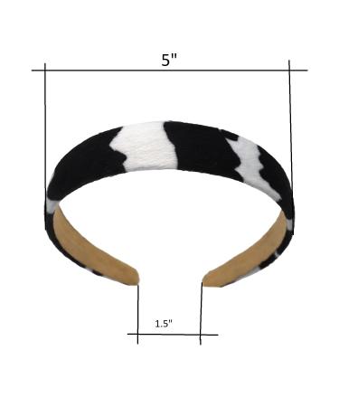 Kathaya Cow Print Headbands - Wide Non-Slip Fashion Hair Bands for Women & Teens - Cowhide Hair Accessories in White Black - Buy Online on GoSupps.com