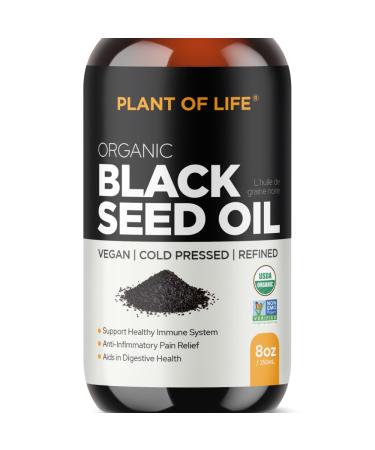Plant of Life Black Seed Oil - Maximum Strength 3X Thymoquinone Plant-Based Vegan 100% Cold-Pressed Nigella Sativa Cumin Seed Oil (Non-GMO & Pure)