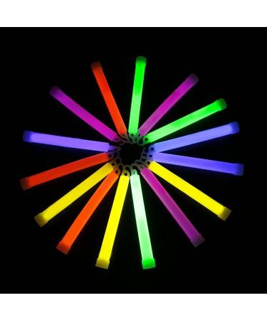 Party Club of America Premium 4" Glow Fever Bulk Ultra Bright Multi Color Glow Sticks Emergency Light Sticks for Camping Accessories Halloween Parties Supplies Earthquake Survival Kit - 50 Pack