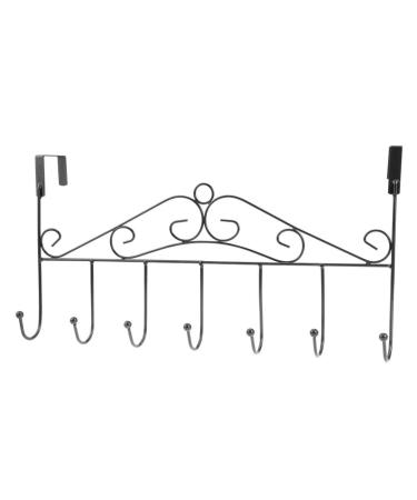 Alipis 7 Coat Hangers Hat Hanger Over Door Towel Bar Cloth Hanging Holder Over Door Hanger No Trace Hook medium Black