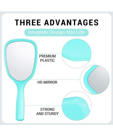 4 Pieces Hand Mirror Handheld Mirror with Handle Oval Handheld Mirror Barbers Hairdressers Mirror for Face Makeup Travel Personal Cosmetic Salon Mirror(4Colors) 8*18CM - Buy Online on GoSupps.com
