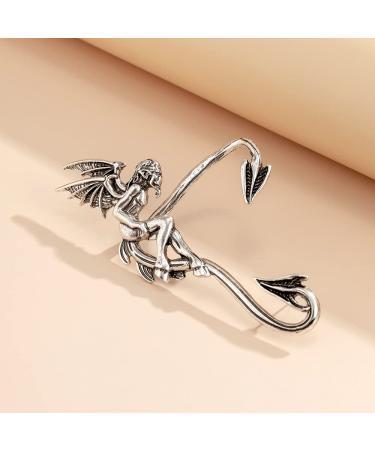 Wiwpar Silver Gothic Retro Demon Angel Fairy Ear Cuff - Halloween & Cosplay Jewelry for Women - Buy Online on GoSupps.com