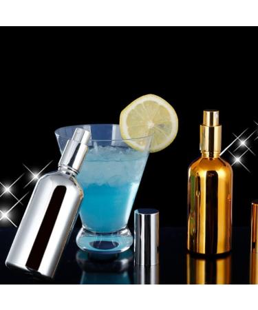 2 x Martini Bar Mister Sprayer Bottles - Refillable Glass Cosmetic Containers for Cocktails - Gold & Silver - Buy Online on GoSupps.com