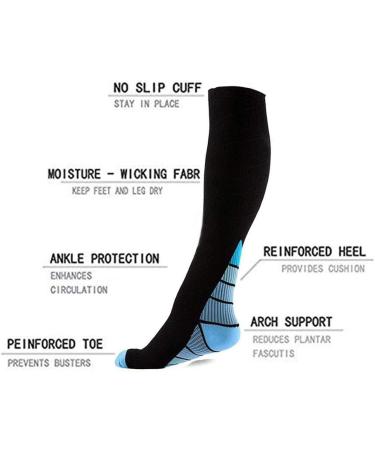 ZLYJ 3 Pairs Compression Socks for Men & Women - Knee High Sports Socks for Travel & Ankle Support in Gray - Perfect for Enhanced Comfort & Performance - Buy Online on GoSupps.com