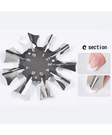 POFET Nail Art French Tips Trimmer - 3 Sizes Edge Smile Cut Line Metal Template for Perfect Nails - Buy Online on GoSupps.com