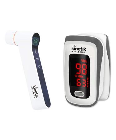 Kinetik Wellbeing Ear and Non-Contact Thermometer Used by the NHS Which Best Buy 2021 In Association with St John Ambulance & Finger Pulse Oximeter In Association with St John Ambulance + Oximeter