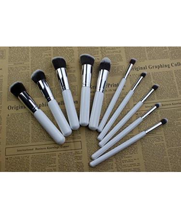 Demarkt 10-Piece Makeup Brush Set | Premium Silver Cosmetic Brushes for Eyeshadow & Face | Professional Make-up Brush Set with Etui - Buy Online on GoSupps.com