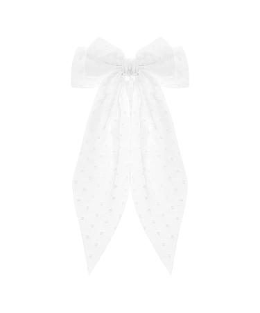 Big Bow French Barrette Hair Clip with Long Tail - Wedding Hair Accessories - Buy Online on GoSupps.com