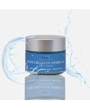 Super Collagen Hydro-Gel Face Mask by TreatySkin - Includes Hyaluronic Acid + 100% Natural