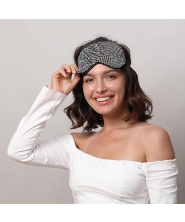 Shop Natalie Mills Bling Silk Sleeping Masks - Luxury Black & White Eye Masks for Beauty Sleep | International Shipping - Buy Online on GoSupps.com