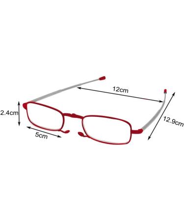 Cokobin Foldable Reading Glasses +1.5 - Stainless Steel Anti-Blue Light Aid for Men & Women - Hard Shell Case - Red - Buy Online on GoSupps.com