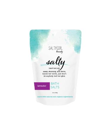 Lavender Bath Salts - Mineral Rich Aromatherapy Soaking Salts for a Detoxifying Calming Bath Experience (12 oz)