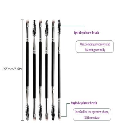 6-Piece Eyebrow Brush Set - Angled Eyebrow Brushes & Spoolie Mini Eyelash Brushes for Precision Color & Gel Application - Buy Online on GoSupps.com