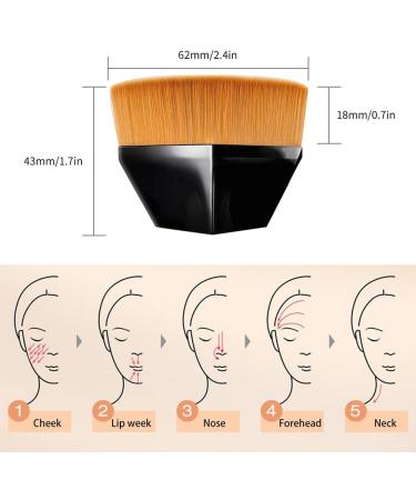 Velisy Hexagon Foundation Makeup Brush Multifunctional Makeup Brush Face Brushes Makeup Flat Top Hexagon Face Makeup Brushes (2pcs Black) 2pcs Black - Buy Online on GoSupps.com