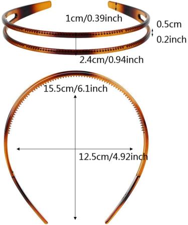 Nifocc Hard Plastic Headband - Double Row Hairbands with Teeth for Women (2 Pcs) | Tortoiseshell & Black High-Quality Hair Accessories - Buy Online on GoSupps.com