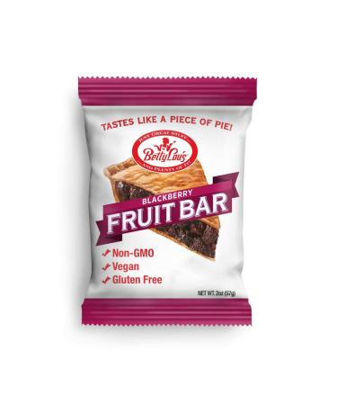 Betty Lou's Fruit Bars | Blackberry Pack of 12 | Gluten Free, Vegan, Non GMO | Deliciously Healthy Snacks Made with All Natural Fruit & Fruit Juice | Individually Wrapped, 2 oz. Each, 12 Bars