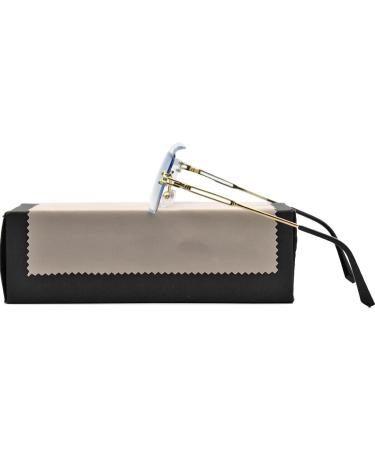 KDOQ Rimless Square Anti Blue Light Glasses for Men & Women - Gold | Computer Gaming Eye Strain Relief - Buy Online on GoSupps.com