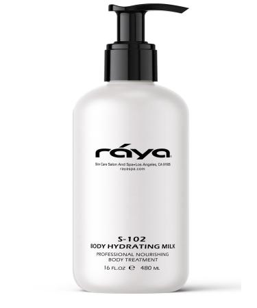 Raya Body Hydrating Milk 16 oz (S-102) | Hydrating Moisturizing and Restorative Body Lotion | Rich in Natural Oils Butters and Vitamins | Calms and Softens 16 Fl Oz (Pack of 1)