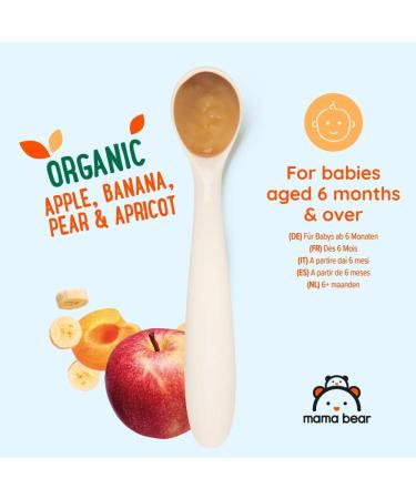Marque Amazon - Mama Bear Pur es de Pommes Banane Poire et d'abricot V g tarien 540g 6 lot de 180g Pomme Banane Poire et Abricot 90 g (lot de 12) - Buy Online on GoSupps.com