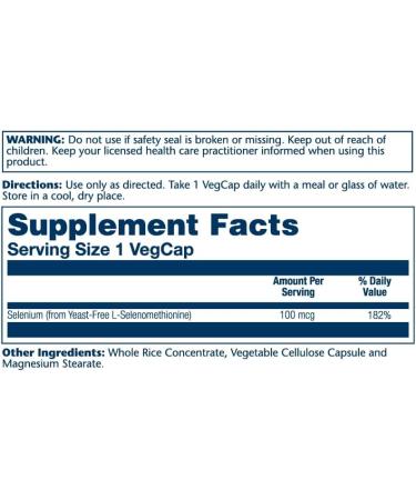 Solaray Yeast Free Selenium 100mcg - Immune & Thyroid Support | Enhanced Absorption | 90 VegCaps (Pack of 2) - Global Shipping Available - Buy Online on GoSupps.com