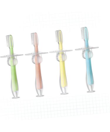 Tovinanna 4-Piece Silicone Baby Toothbrush Set | Newborn Training Toothbrush with Suction Cup | Soft Finger & Bite Toothbrush for Infants - Buy Online on GoSupps.com