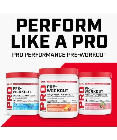 GNC Pro Performance Pre Workout Powder for Men and Women Energy Hydration and Focus Sugar Free Gluten Free Performance Supplement Blue Raspberry 30 Servings - Buy Online on GoSupps.com