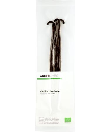 Grade 1 Madagascar Organic Vanilla Bourbon Pods - Aroma Labs French Brand - 3 Pack (15-18 cm) - Gourmet Black, AB Certified - Buy Online on GoSupps.com