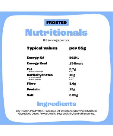 Surreal Frosted High Protein Cereal - Low Sugar- Healthy Plant Based Cereal - High in Fibre - Low Carb - Gluten Free - Vegan - 12g of Protein 0g of Sugar - 240g per Box - 4 Pack (4 x Frosted) - Buy Online on GoSupps.com