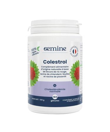 Oemine Colestrol - 180 G lules V g tales (6 mois) - Levure de Riz Rouge 187mg Monacoline K 2 9 mg - Compl ment Alimentaire Contribue au Maintien de Niveaux Normaux de Cholest rol dans le Sang