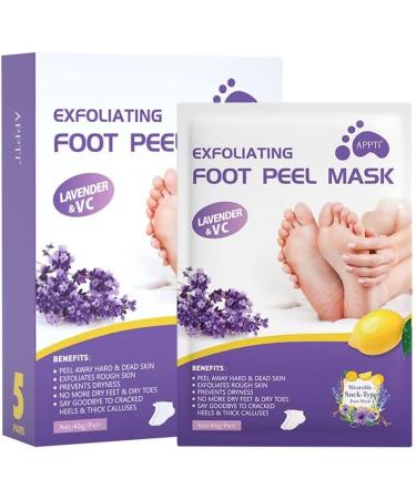 5 Pairs Lavender Exfoliating Foot Mask Socks for Soft Smooth Feet - Remove Dead Skin and Restore Foot Health - Buy Online on GoSupps.com