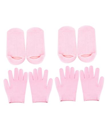 FRCOLOR 4 Pairs Exfoliating Mask Hand Moisturizing Gloves Womens Socks Hand Mask Glove Cotton Gloves for Lotion Socks Overnight Foot Moisturizing Socks Gel Gloves Feet Miss Essential Oil