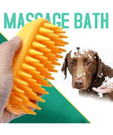 ZOOPOLR Pet Silicone Shampoo Brush for Medium Large Pets - Grooming Bath Brush for Dogs Cats - Anti-Skid Rubber Pet Massage Comb - Buy Online on GoSupps.com