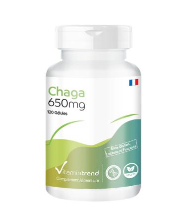 Chaga powder 650mg - 120 capsules functional mushroom vegan | Vitamintrend