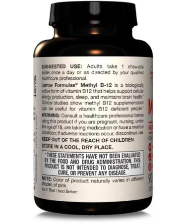 Durham NC 27701 Jarrows Methyl B 12 5000 MCG Gluten Free Cherry Flavor 90 Chewable Tablets - Buy Online on GoSupps.com