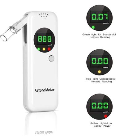 Portable Professional Ketone Breath Meter Tester with Digital Breathalyzer - 10 Mouthpieces - Buy Online on GoSupps.com
