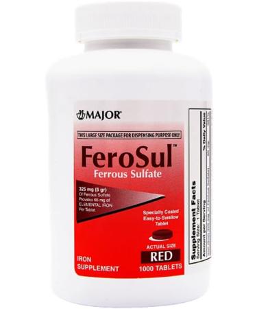 FeroSul 325mg Ferrous Sulfate Coated Easy-To-Swallow Tablets - 100 ct. (Red) - Buy Online on GoSupps.com