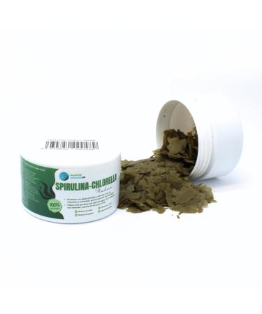 Spirulina - Chlorella Flakes Plantasebuario 100 ML Aliment en Flocons Base d'algues pour Tous Types de Poissons